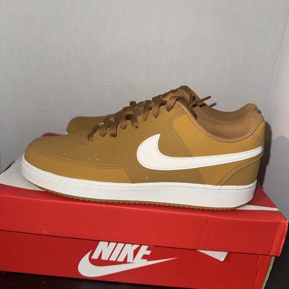 Nike Court Vision Low V2 Nubuck HV8139-700 Tan/White Men\'s Size 8 Wheat/Sail
